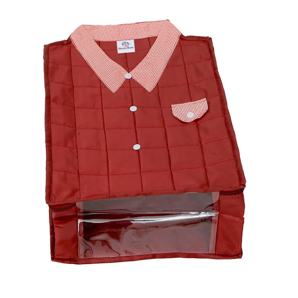 Heart Home Shirts and Clothing Organizer With Clear Window- Pack of 2 (Maroon)-HS_38_HEARTH21198