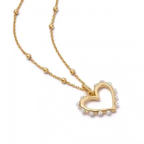 Heart Pearl Gold Necklace HTN01_GP