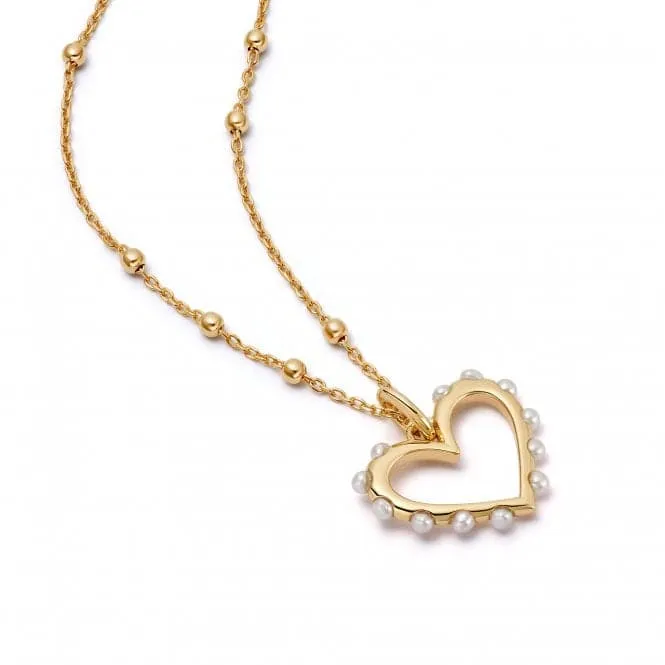 Heart Pearl Gold Necklace HTN01_GP