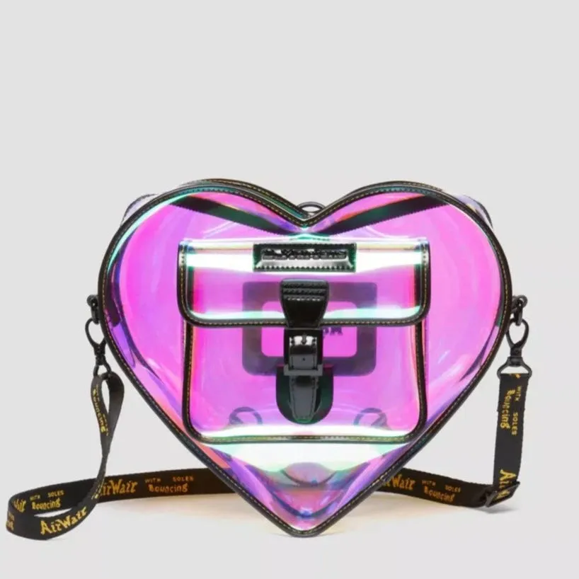 Heart Shaped Iridescent Transparent Backpack