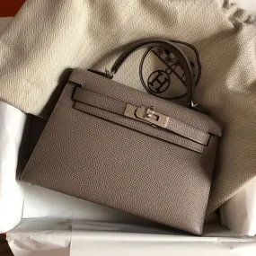 Hermès Kelly 20 Gris Asphalte Sellier Epsom Palladium Hardware PHW