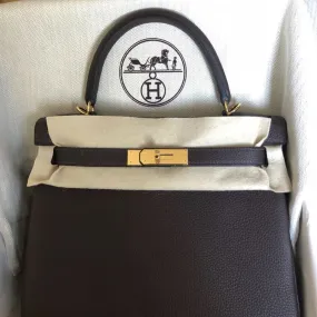 Hermès Kelly 28 Chocolat Togo Gold Hardware GHW