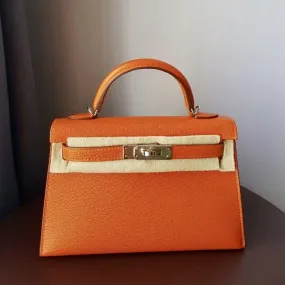 Hermès Kelly Limited Edition 20 Feu/Rose Eglantine Verso Chevre Mysore Palladium Hardware PHW