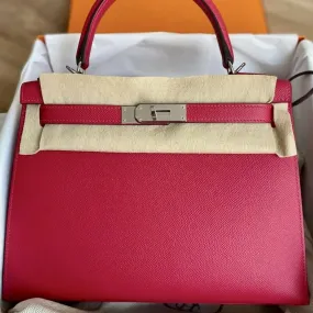 Hermès Kelly Limited Edition 28 Framboise/Prune Verso Epsom Palladium Hardware PHW