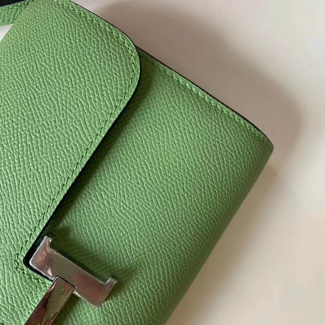 HM Constance Epsom Long To Go Wallet Light Green For Women, Wallet 8.1in/21cm