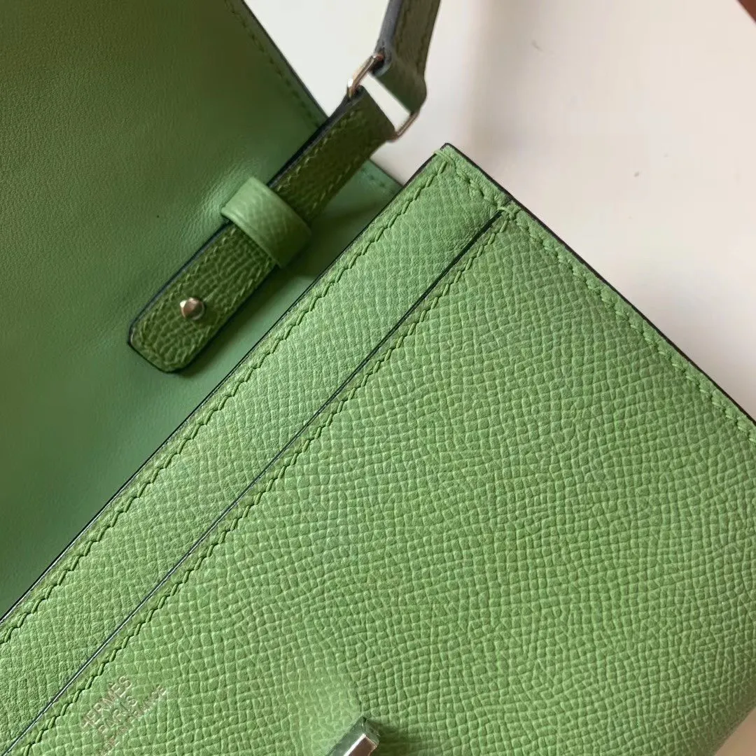 HM Constance Epsom Long To Go Wallet Light Green For Women, Wallet 8.1in/21cm