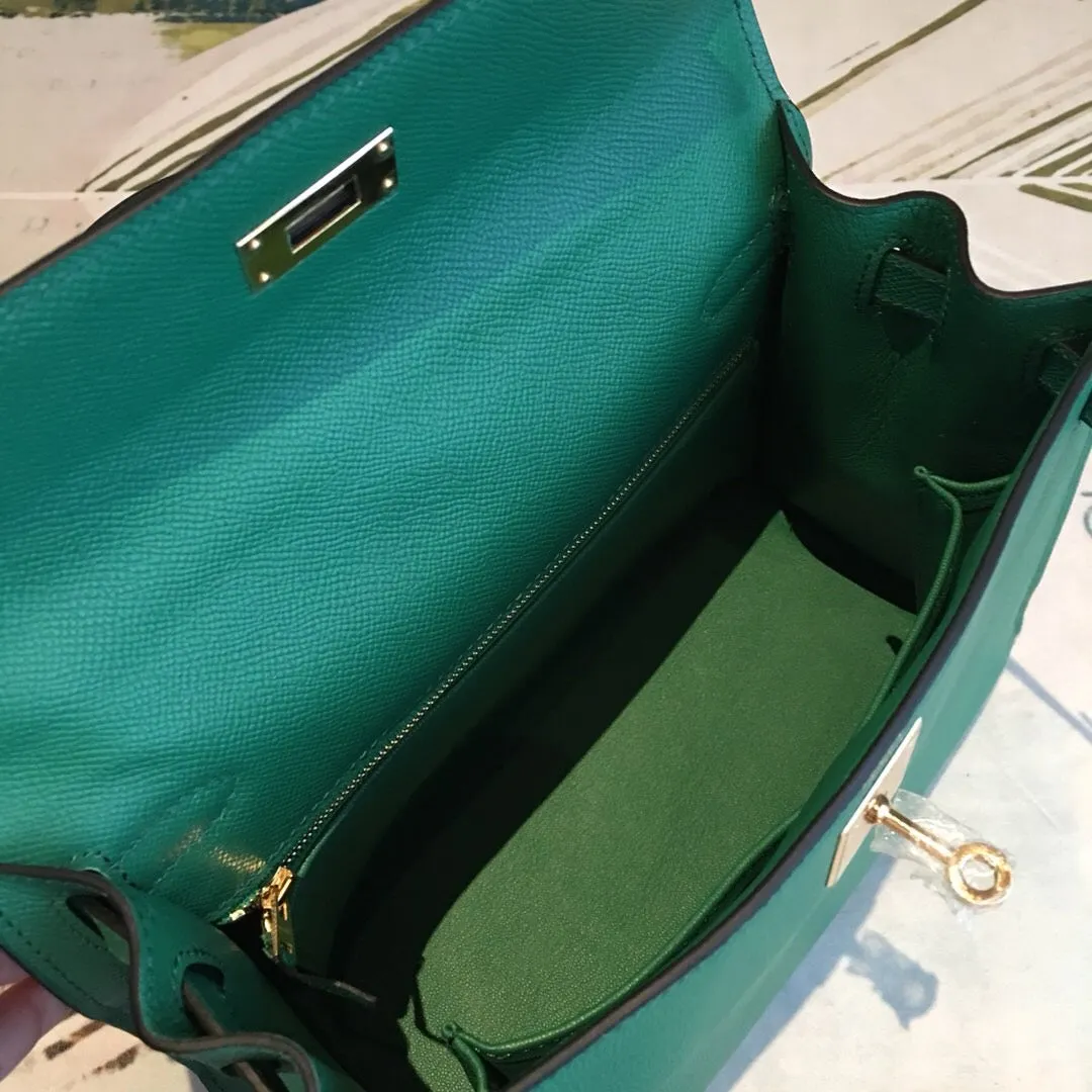 HM Kelly 28 Vert Jade Green Bag For Women, Handbags, Shoulder Bags 11in/28cm