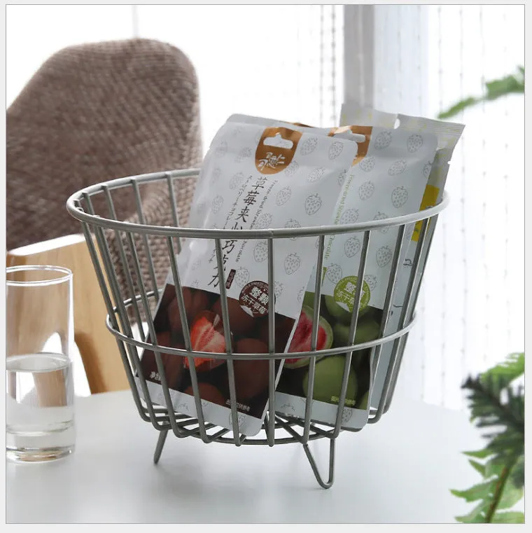 Iron Art Living Room Desktop Snack Sundries Storage Basket