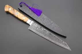 JCK Original Kagayaki Grand Canyon R-2 Black Damascus Series GCYU-2 Kiritsuke Petty 145mm (5.7 Inch)