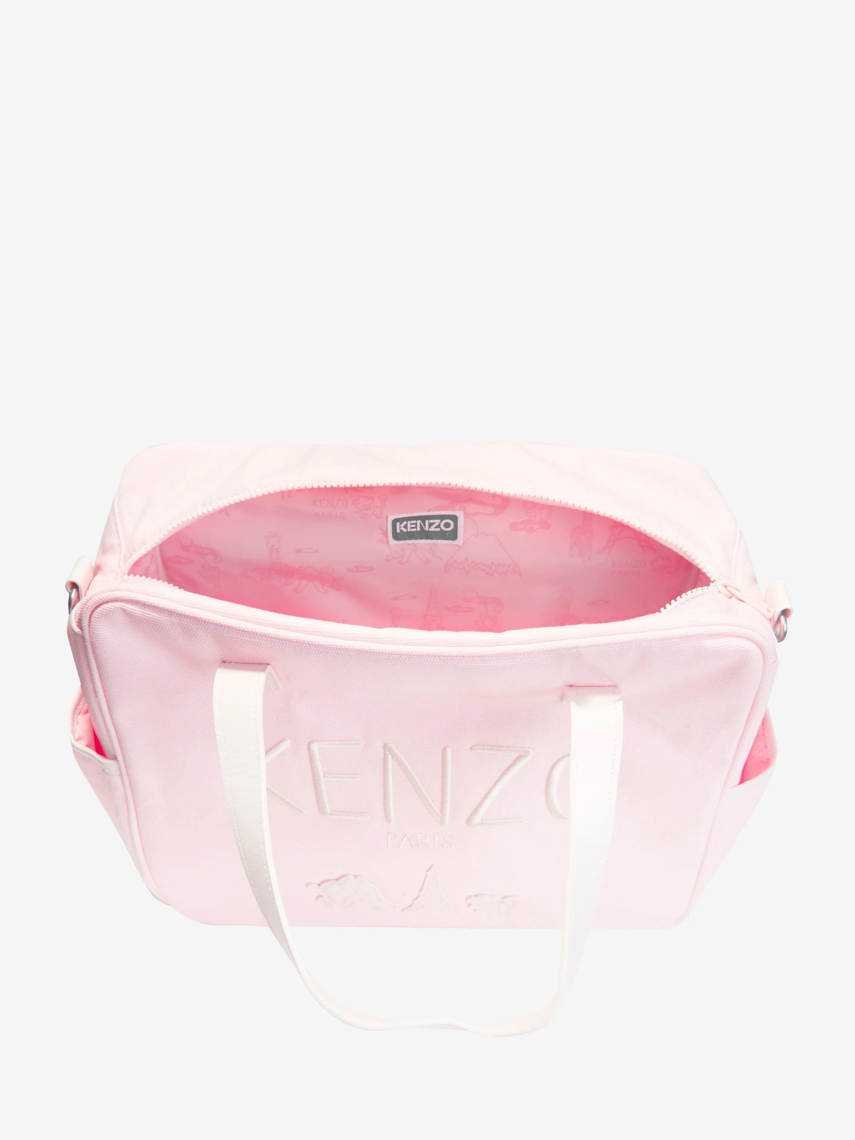 KENZO Baby Girls Embroidered Logo Changing Bag in Pink