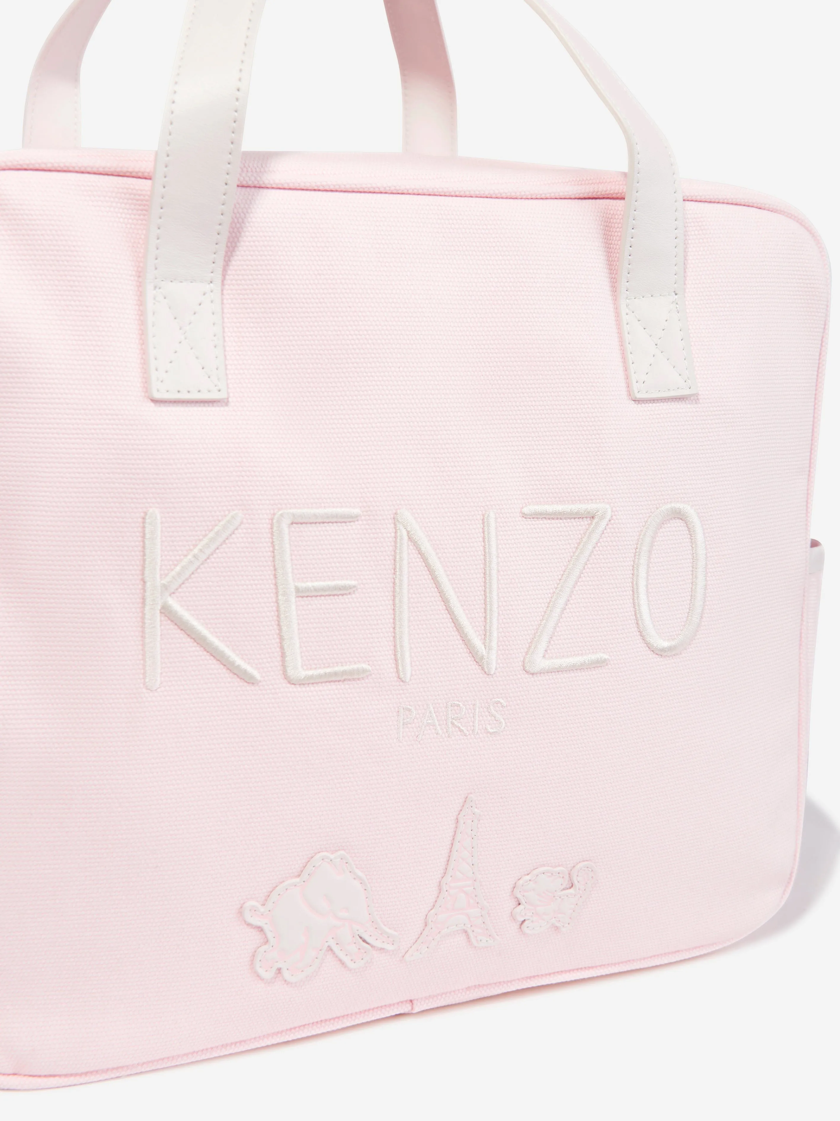 KENZO Baby Girls Embroidered Logo Changing Bag in Pink