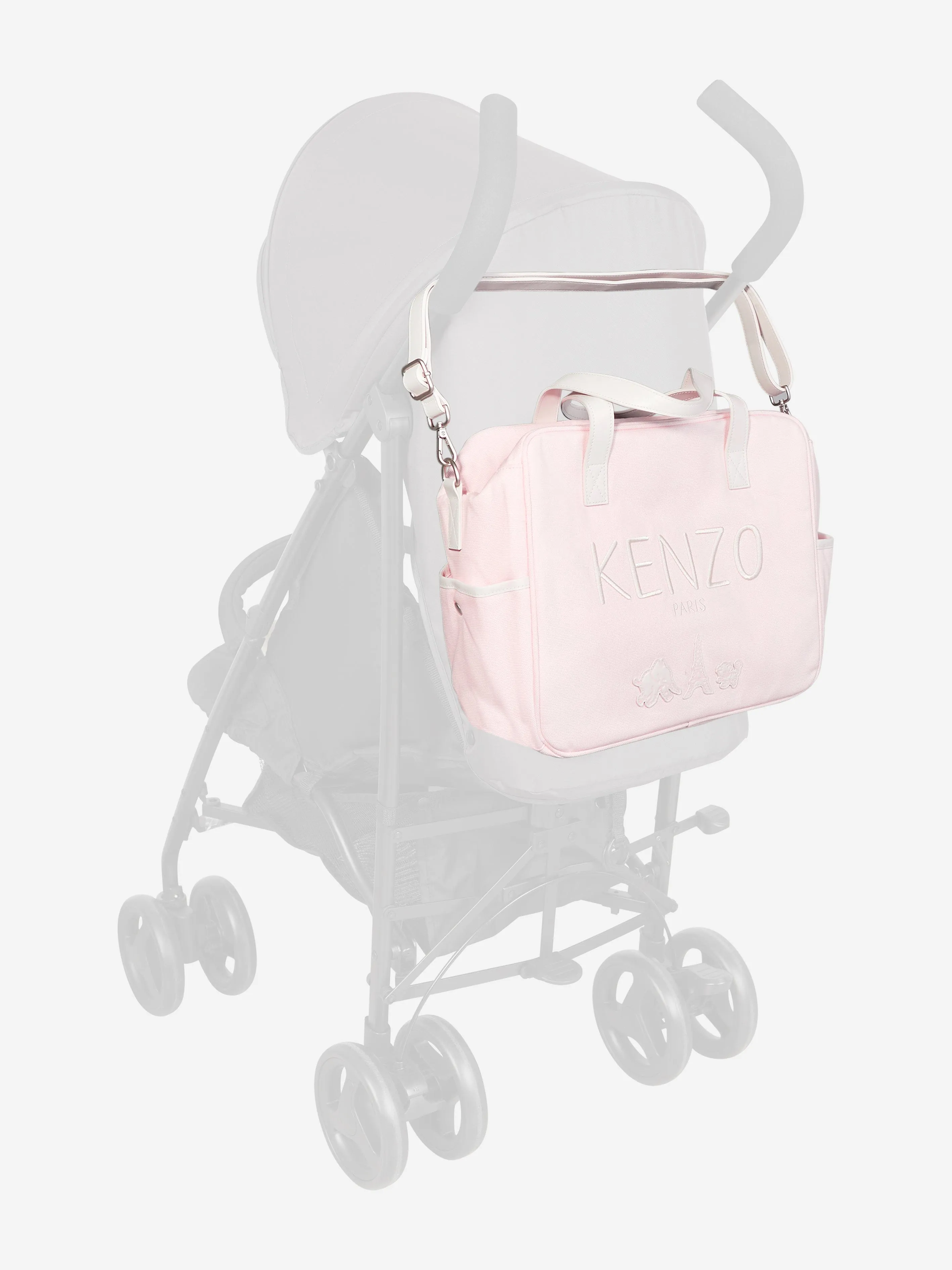 KENZO Baby Girls Embroidered Logo Changing Bag in Pink