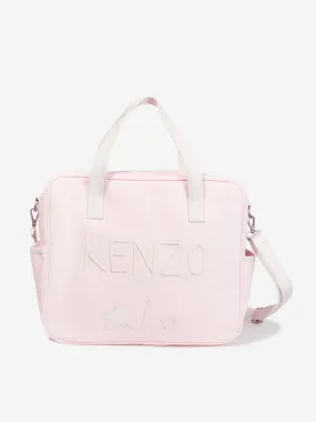 KENZO Baby Girls Embroidered Logo Changing Bag in Pink