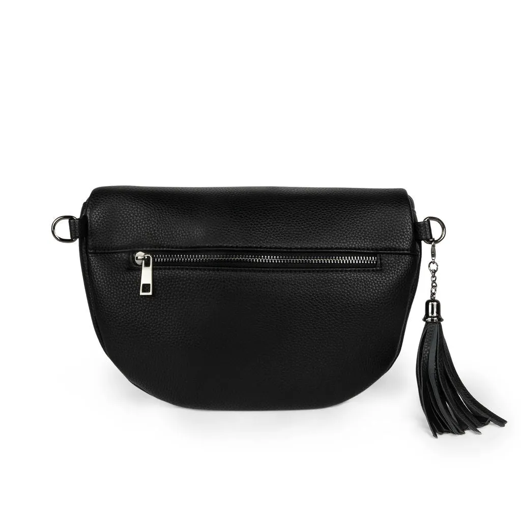 Kimberley Vegan Leather Crossbody Bag/Sling - Black