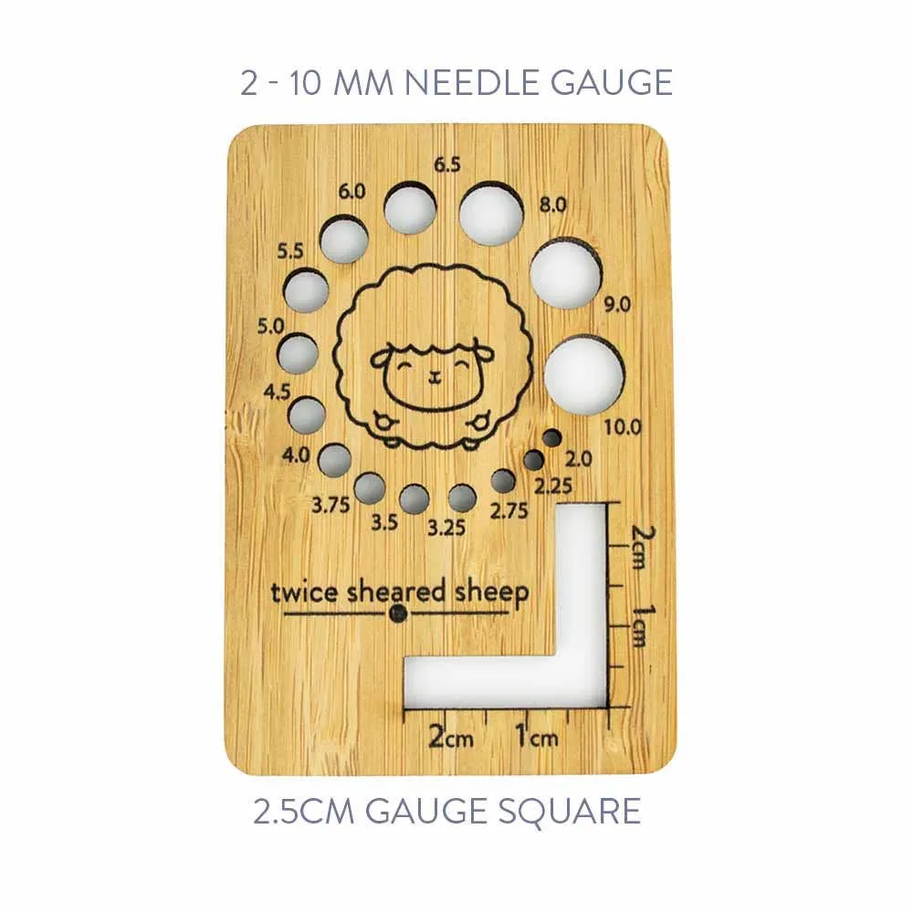 Knitting Needle Gauge Ruler - Chubby Sheep