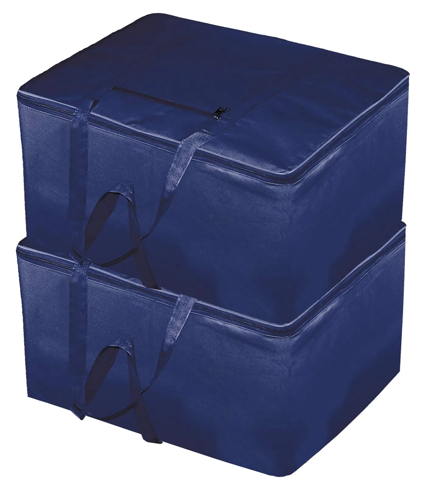 Kuber Industries Moisture Proof Wardrobe Organizer Storage Bag For Clothes With Zipper Closure and Handle- Pack of 2 (Royal Blue)-HS43KUBMART26651