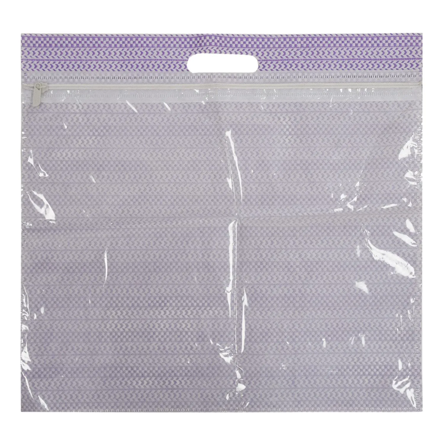 Kuber Industries Non-Woven Single Saree Covers With Transparent Window With Handle Pack of 9 (Purple)