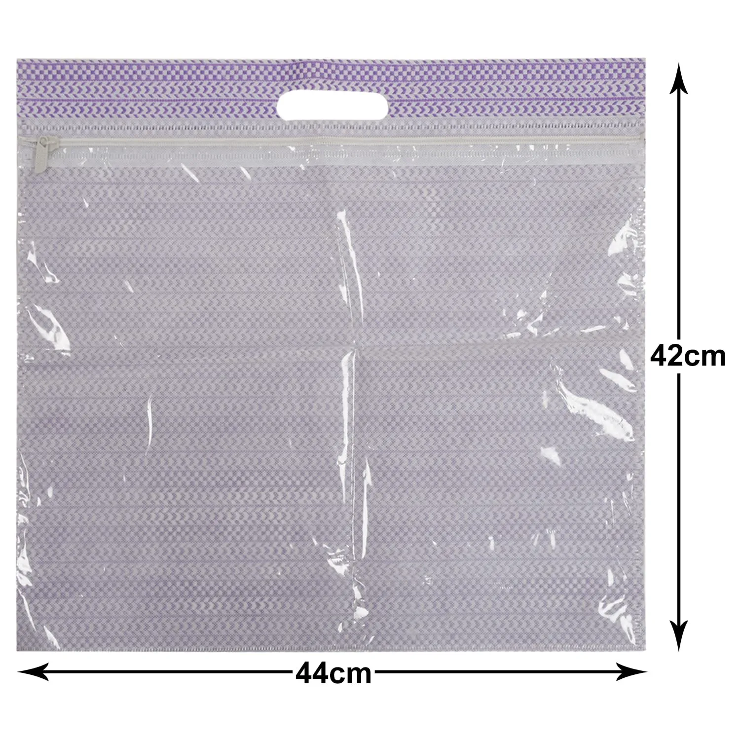 Kuber Industries Non-Woven Single Saree Covers With Transparent Window With Handle Pack of 9 (Purple)