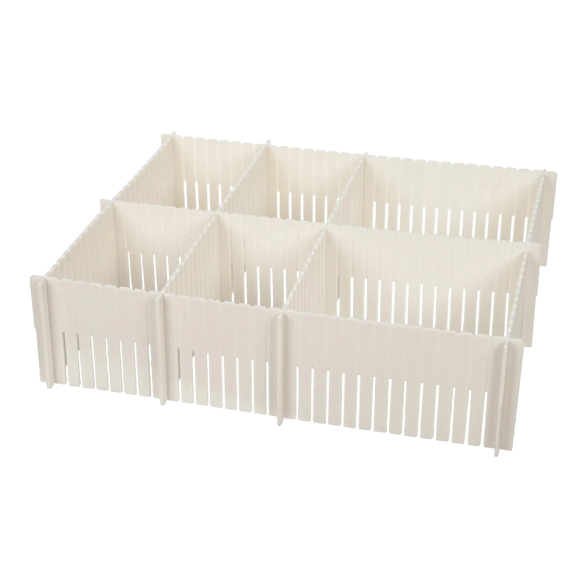 Kuber Industries (Set of 5) Drawer Storage Organizer - Modular Partition for Socks, Belt, Innerwear, Ties, Lingerie & Wardrobe Accessories - White