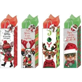 Large Furry Christmas Pals Matte Gift Bag (1ct)