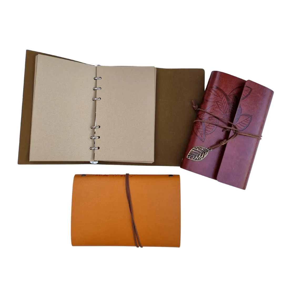 Leather Journal - Leaf Design