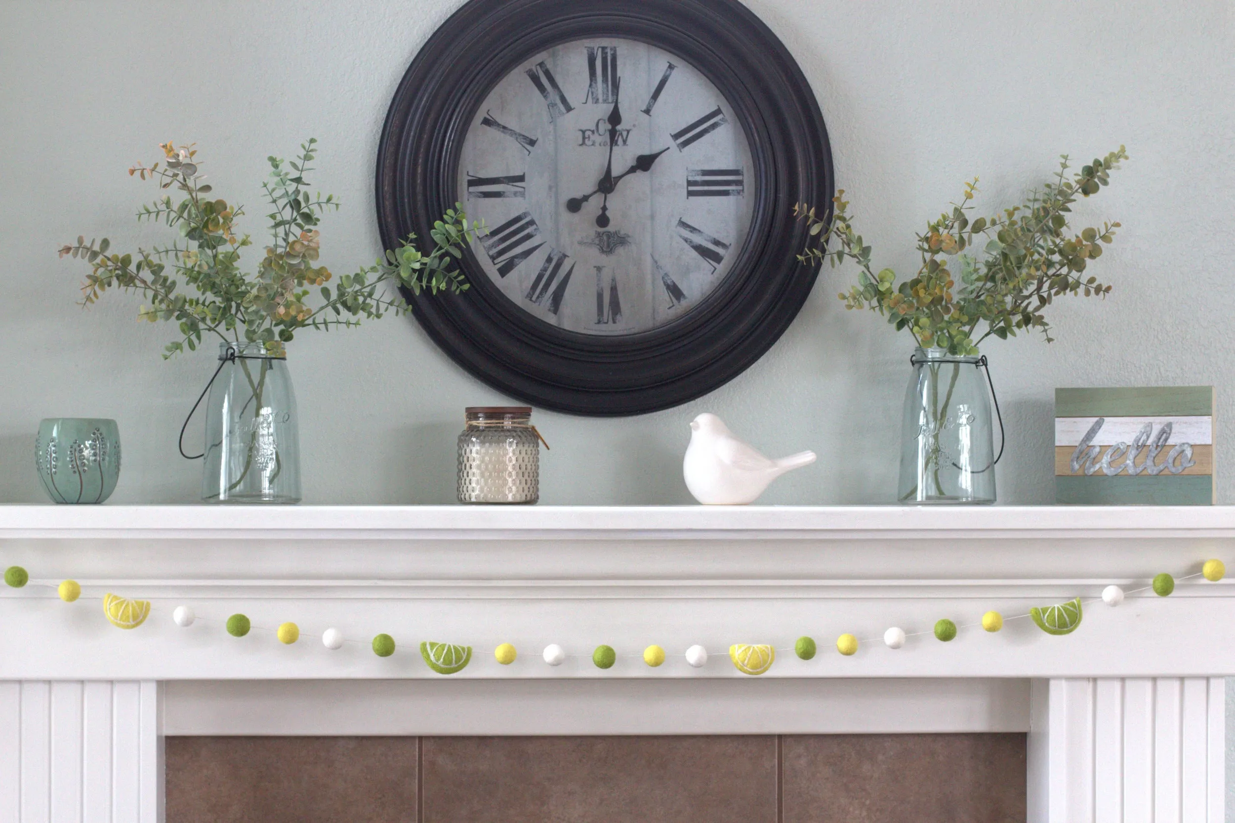 Lime Felt Garland- Yellow, Green & White