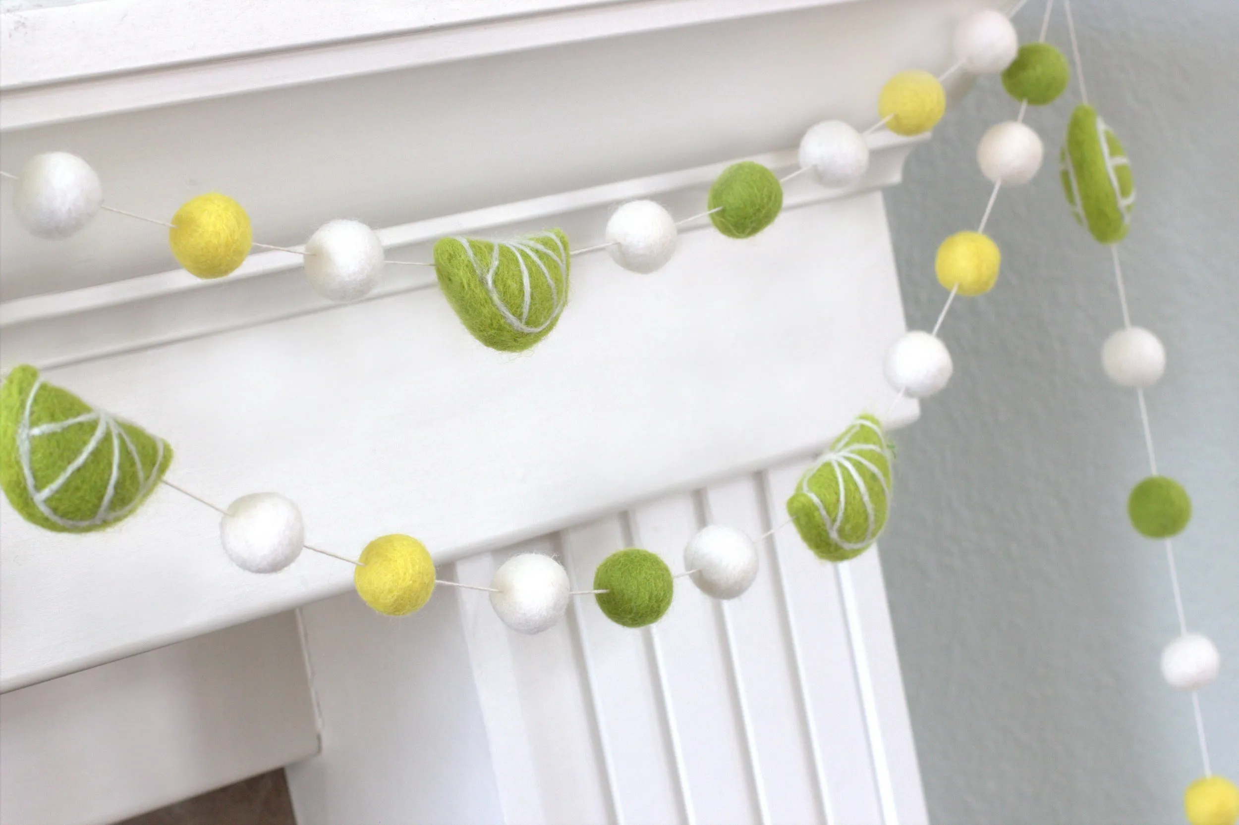 Lime Felt Garland- Yellow, Green & White