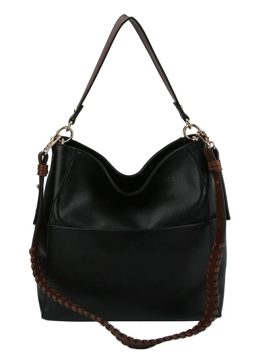 LQF0163 Hobo Shoulder Bag With Whipstitch Strap