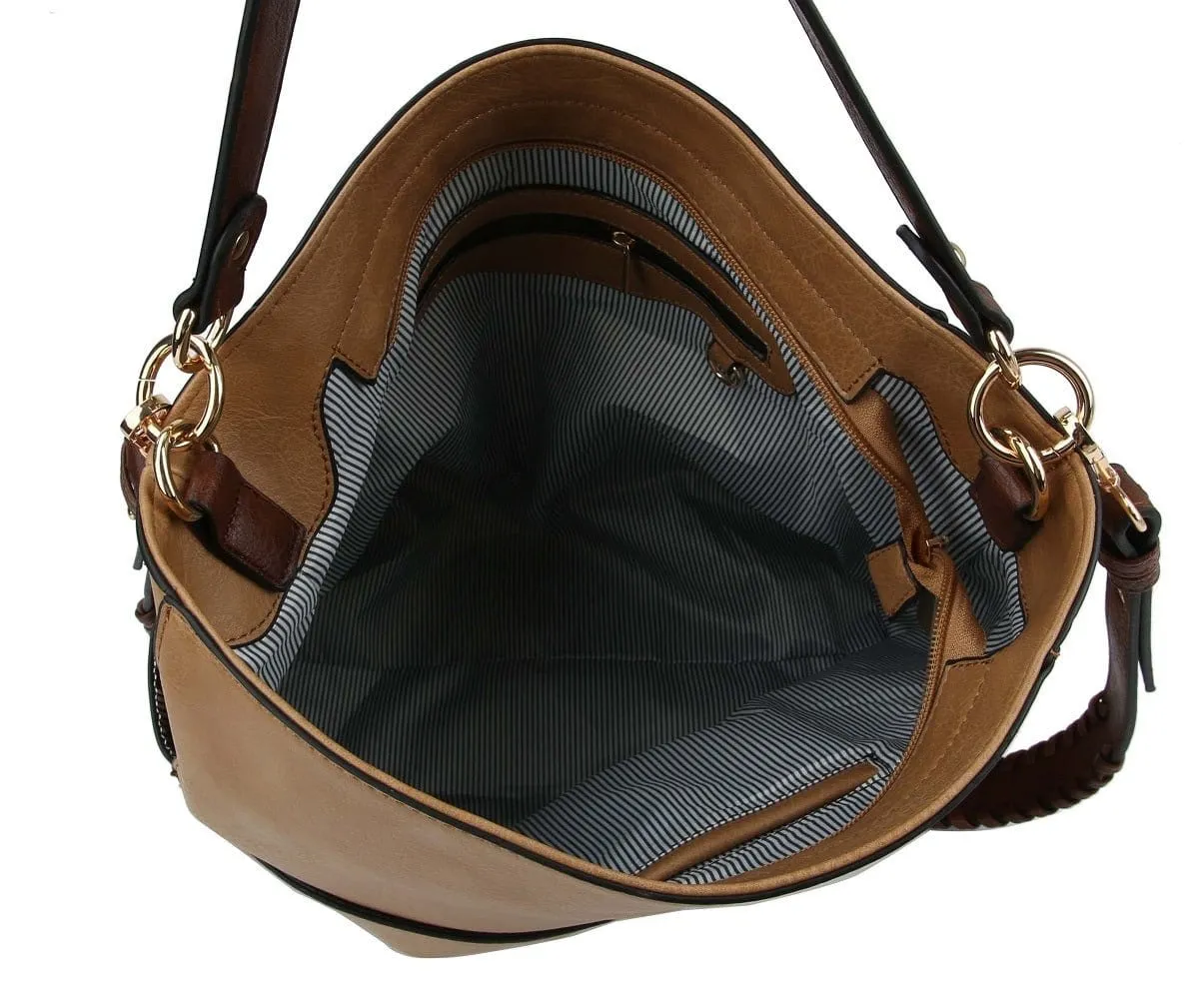 LQF0163 Hobo Shoulder Bag With Whipstitch Strap