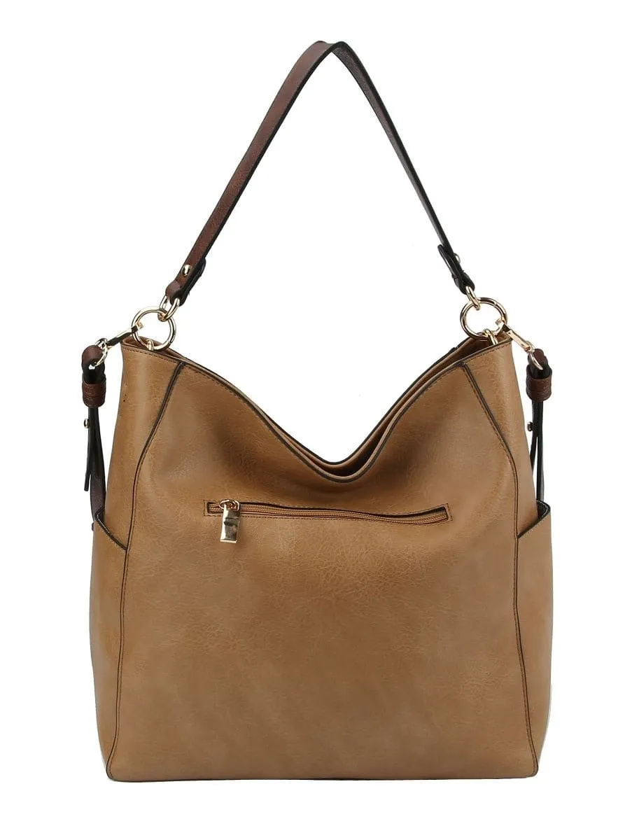 LQF0163 Hobo Shoulder Bag With Whipstitch Strap