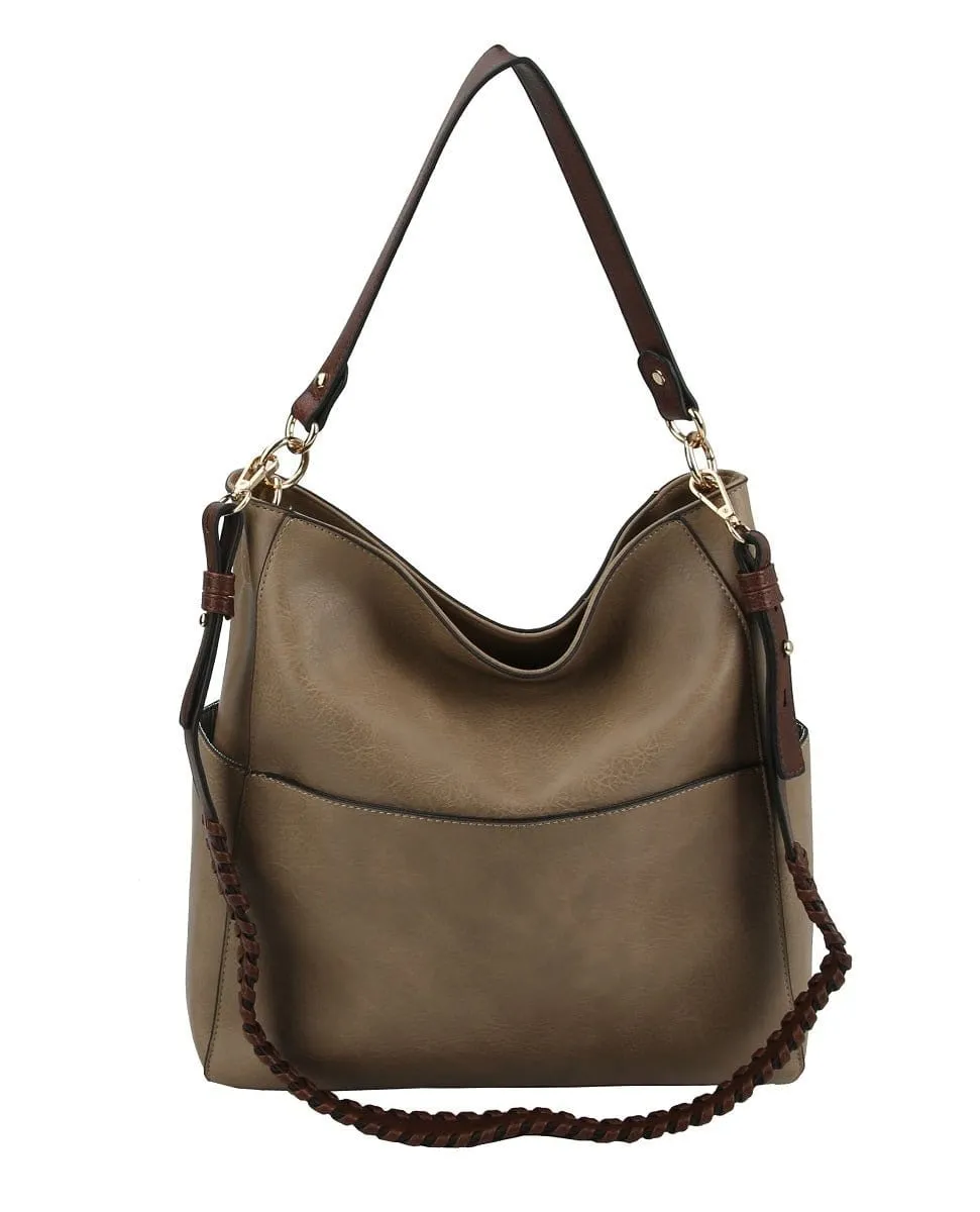 LQF0163 Hobo Shoulder Bag With Whipstitch Strap