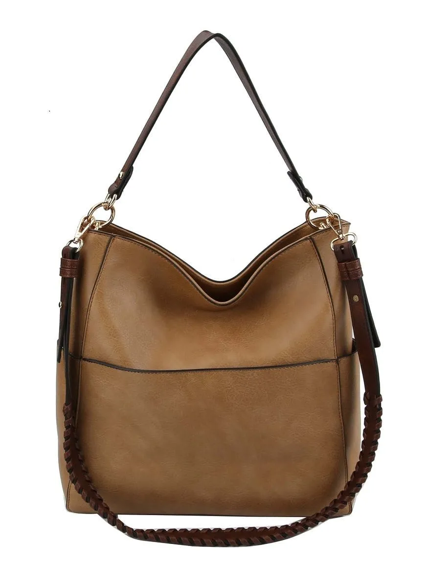 LQF0163 Hobo Shoulder Bag With Whipstitch Strap