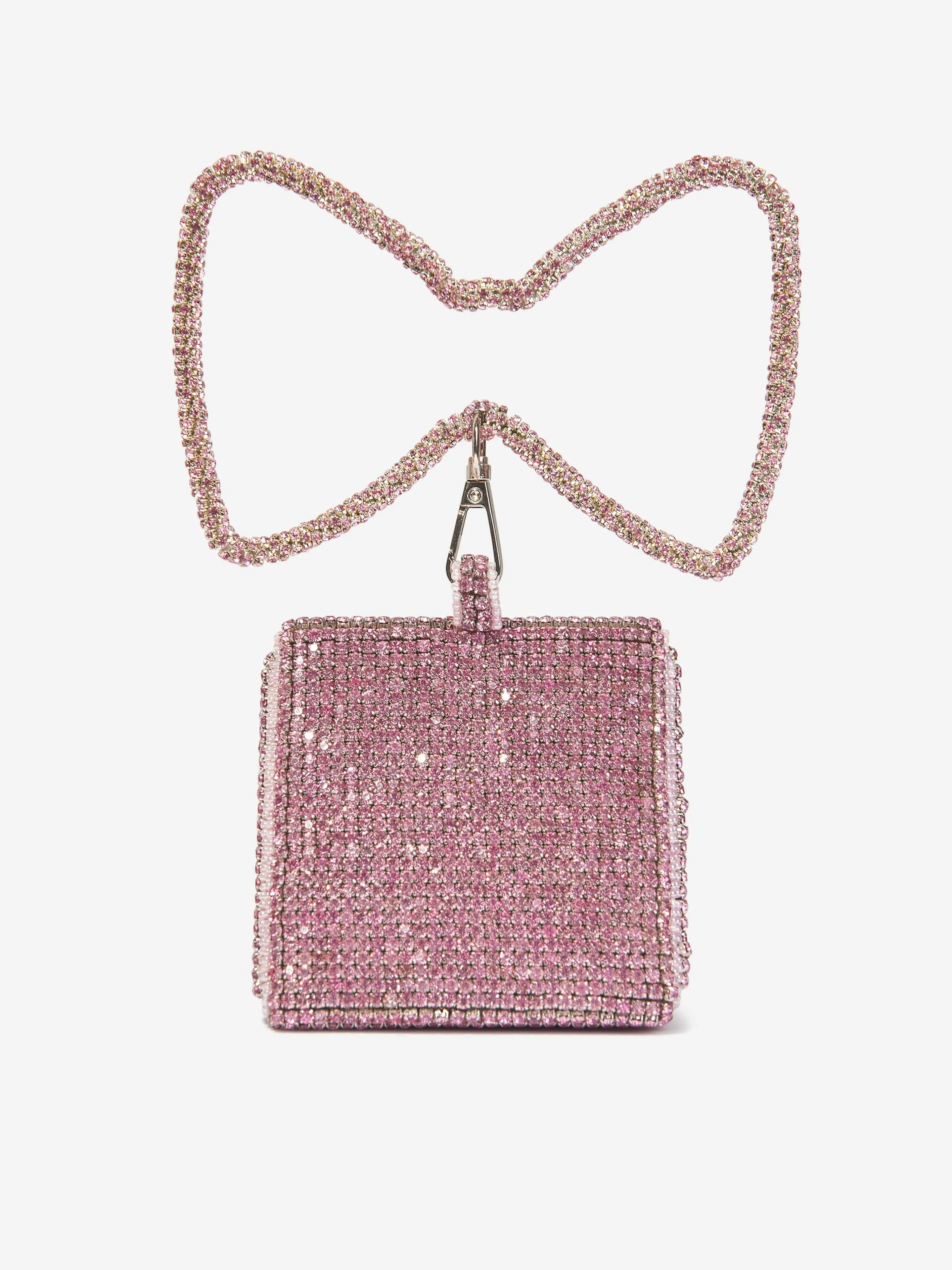 Maison Ava Girls Rhinestone Bow Bag in Pink (12.5cm)