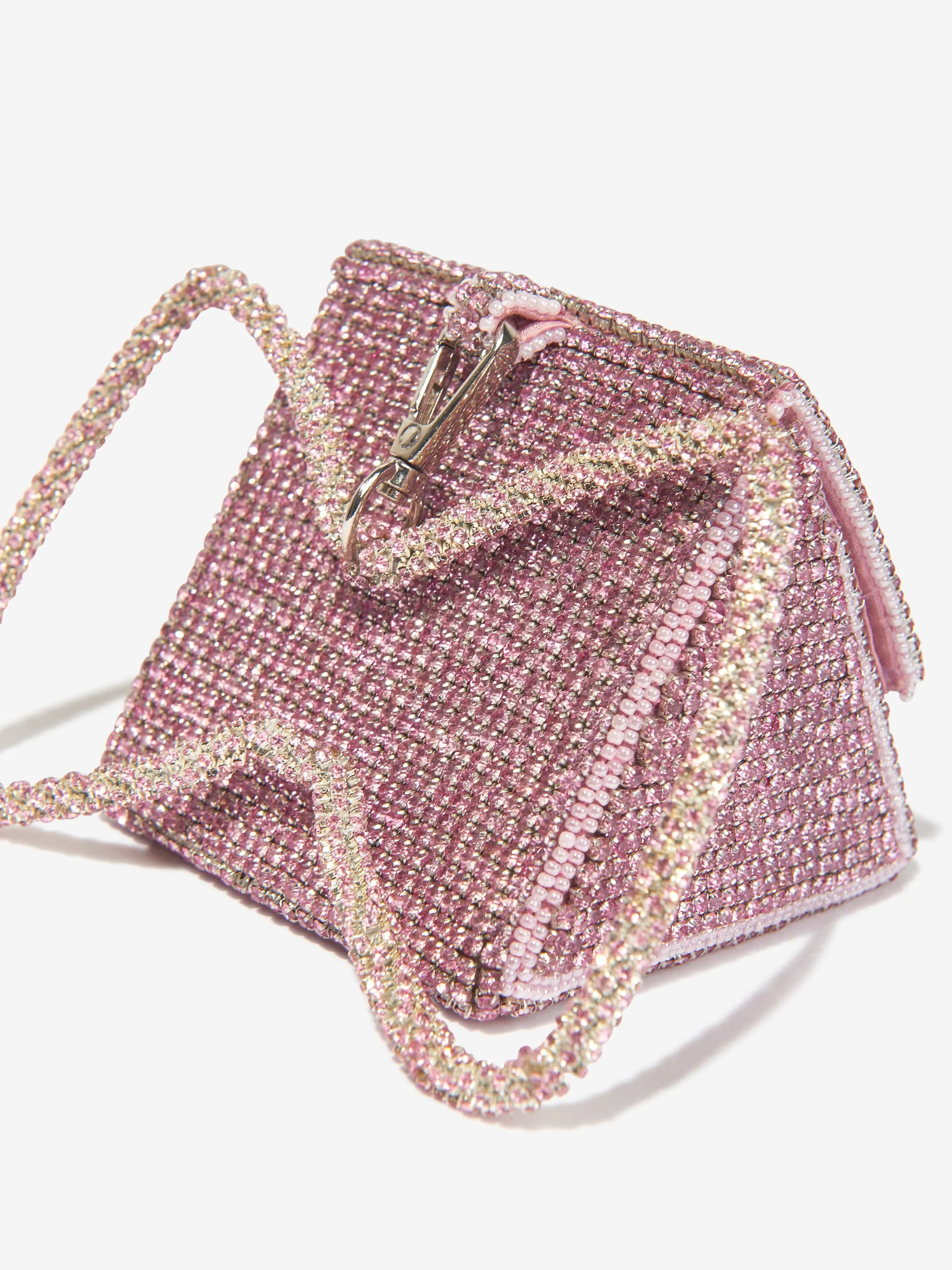 Maison Ava Girls Rhinestone Bow Bag in Pink (12.5cm)