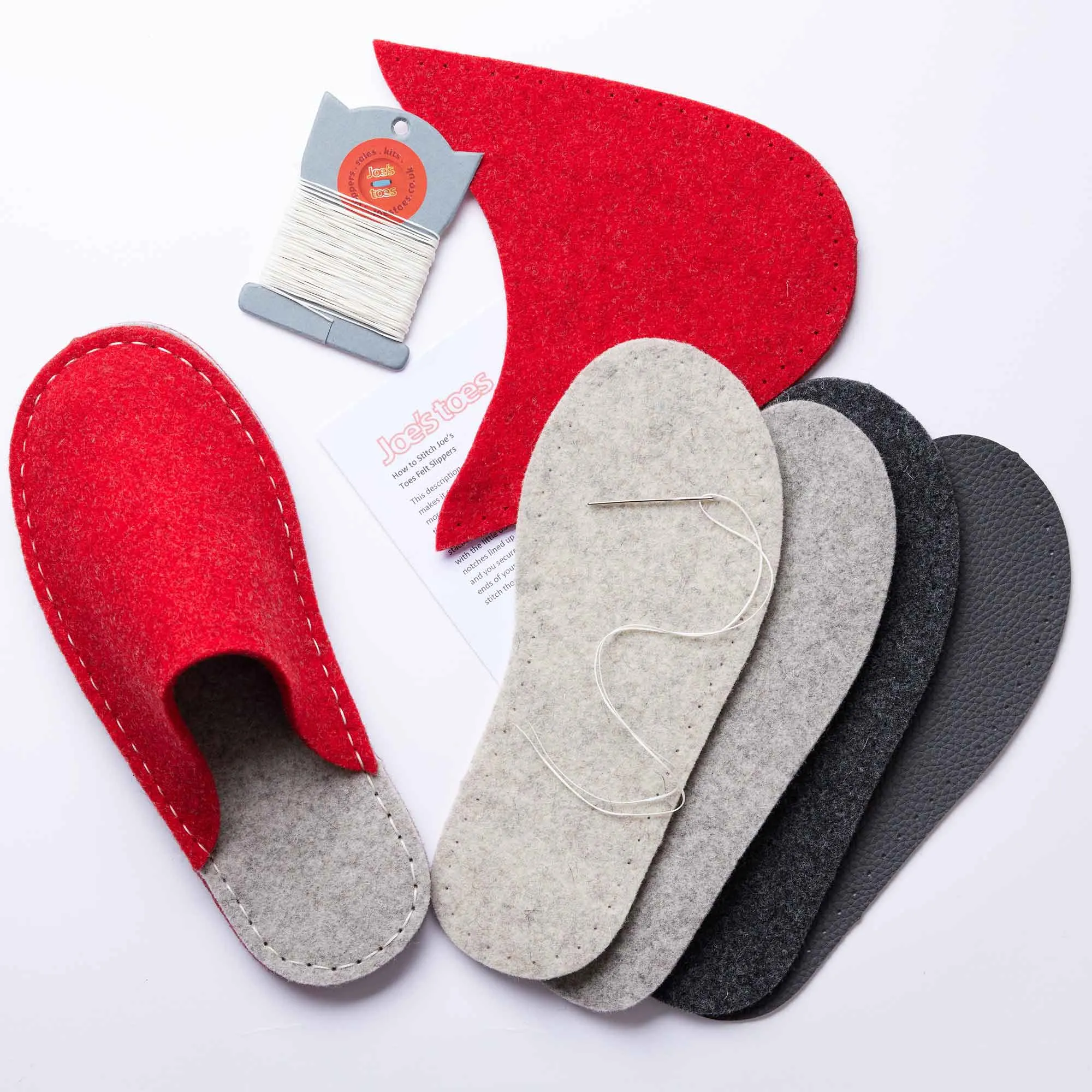 Make your own Felt Slipper Kit with Vinyl Outsoles