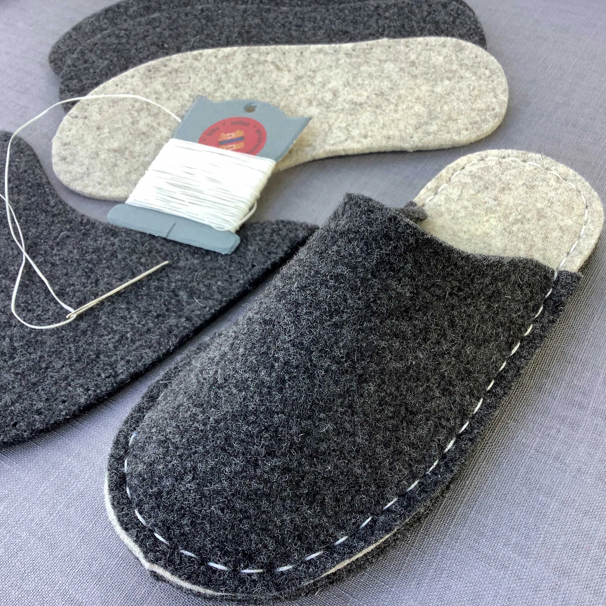 Make your own Felt Slipper Kit with Vinyl Outsoles