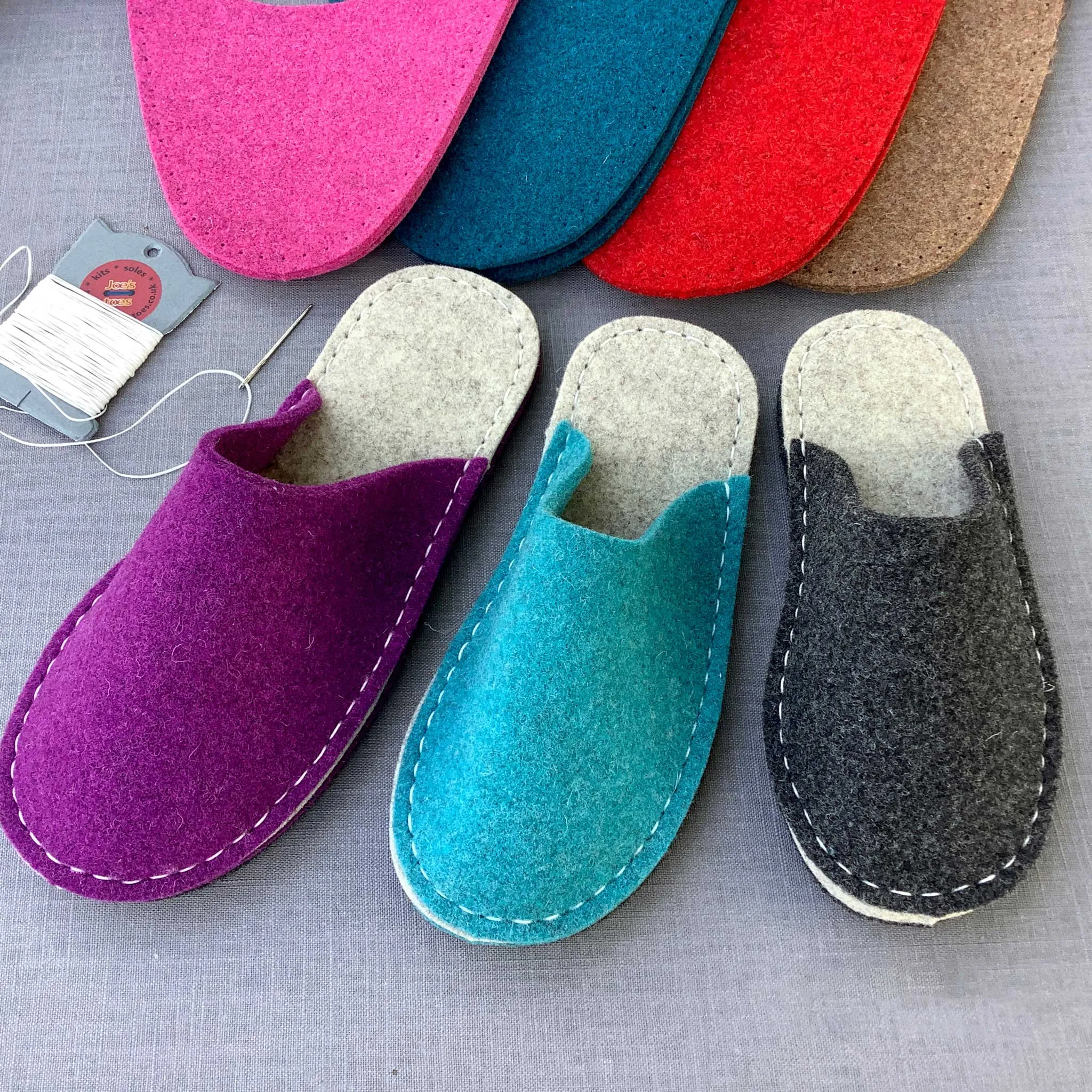 Make your own Felt Slipper Kit with Vinyl Outsoles