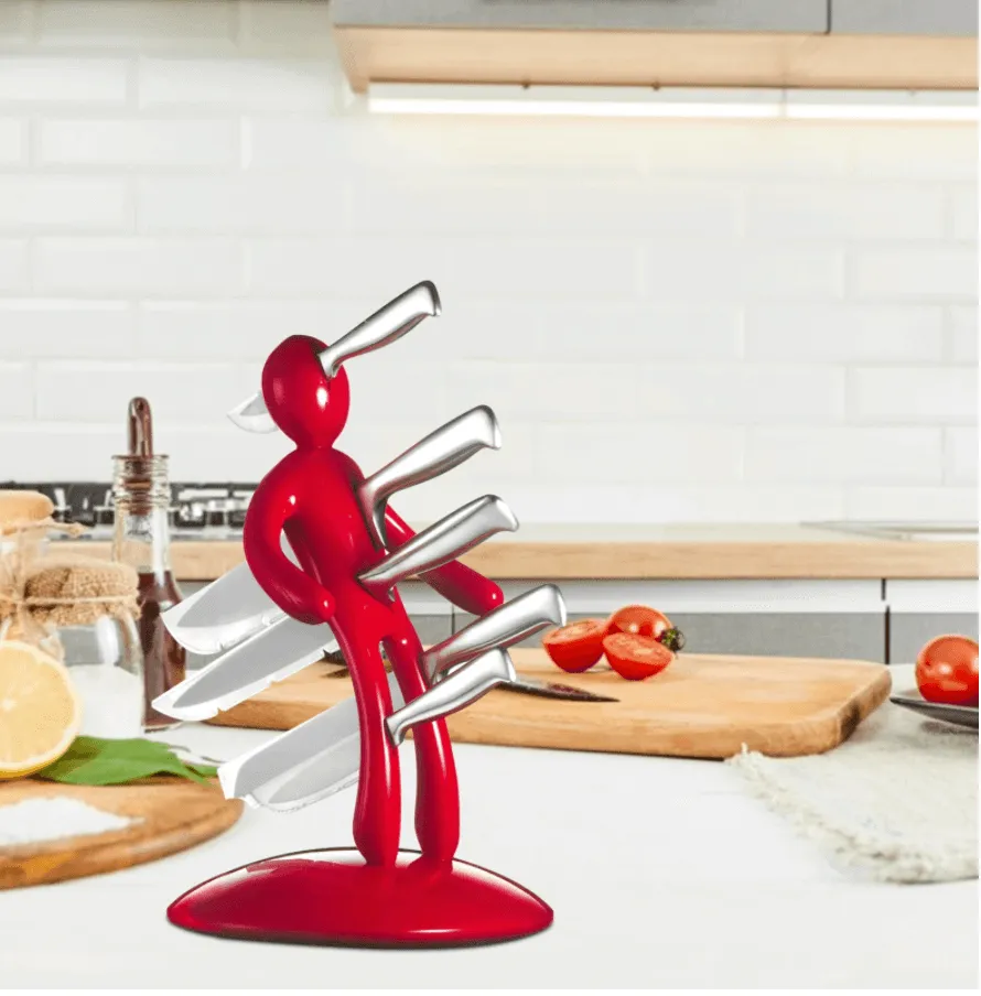 Man Kitchen Cutlery Knife Block Holder