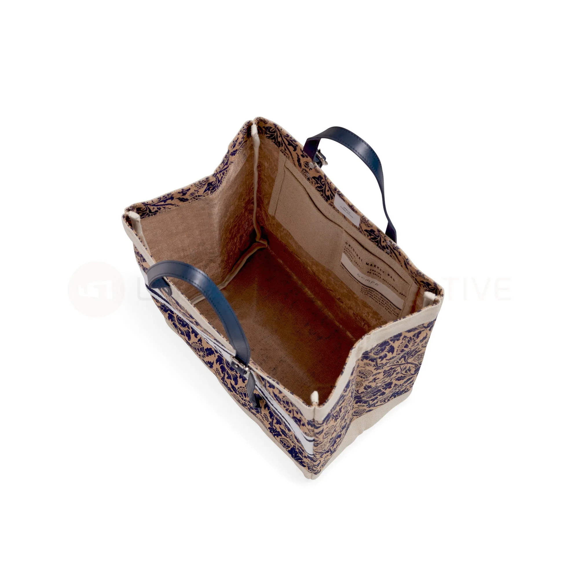 Market Bag in Blue Porcelain with Adjustable Handle