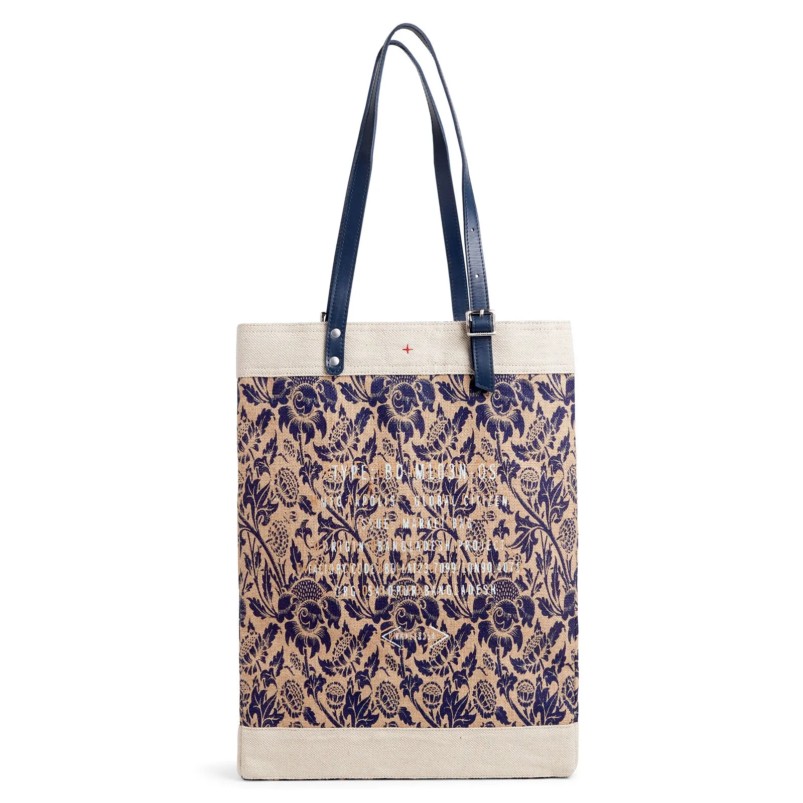 Market Bag in Blue Porcelain with Adjustable Handle