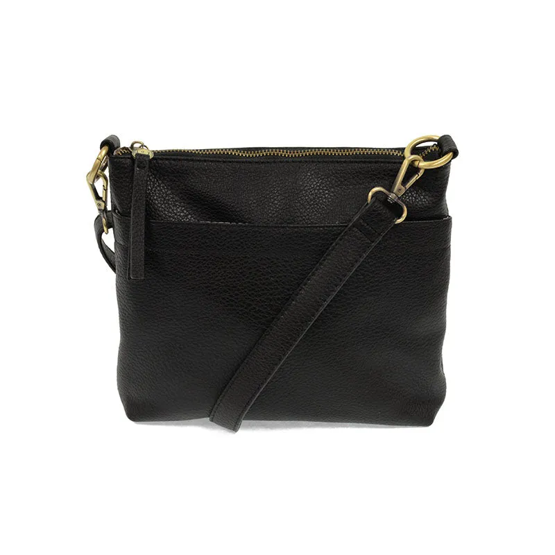 Metallic Pewter Layla Top Zip Crossbody