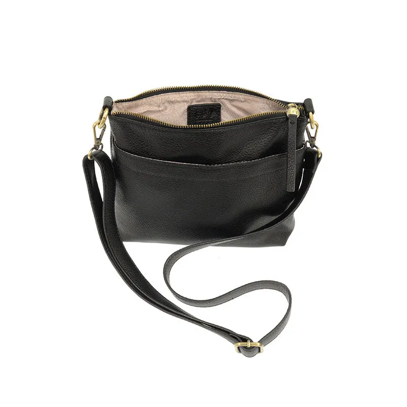 Metallic Pewter Layla Top Zip Crossbody