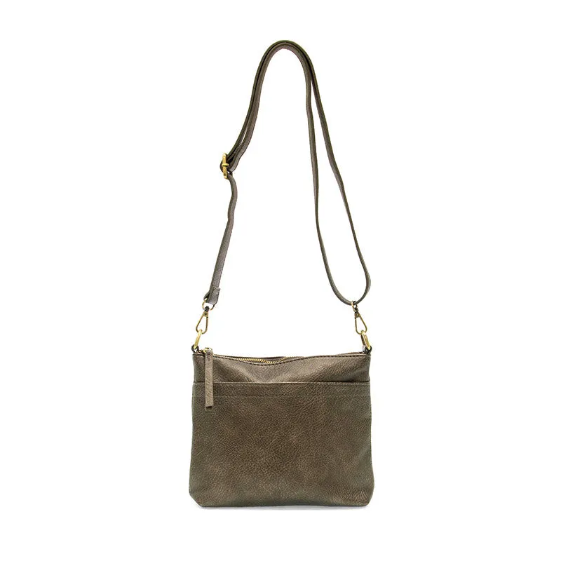 Metallic Pewter Layla Top Zip Crossbody