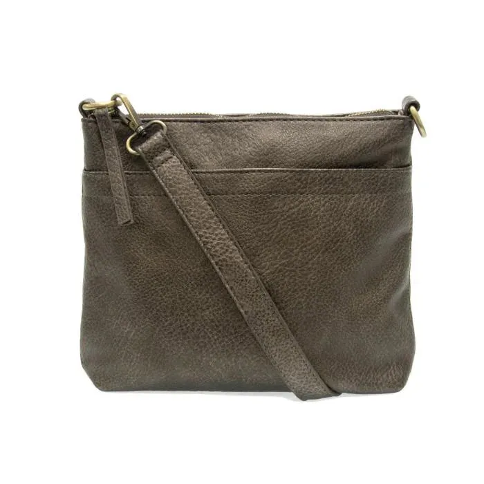 Metallic Pewter Layla Top Zip Crossbody