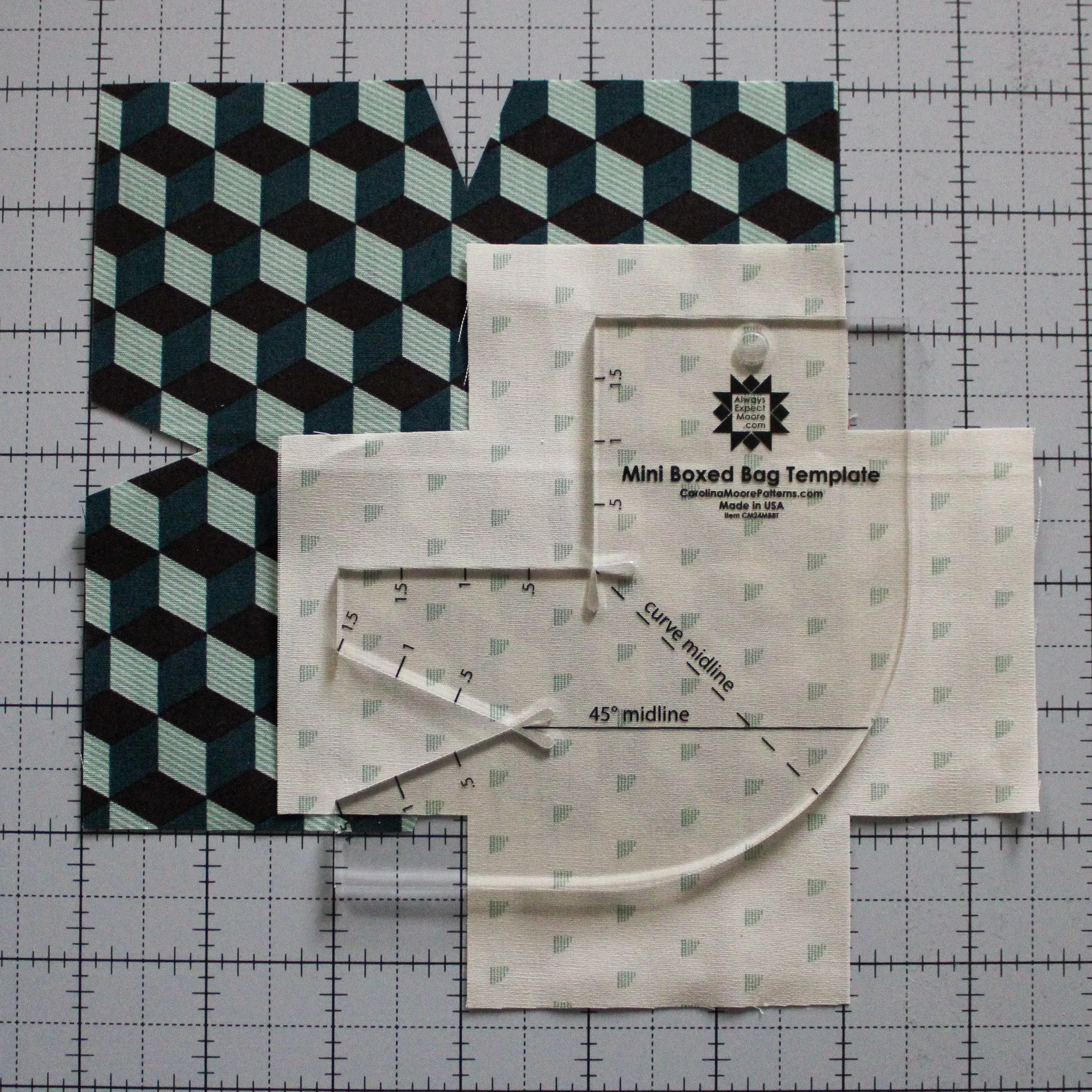 Mini Boxed Bag Template