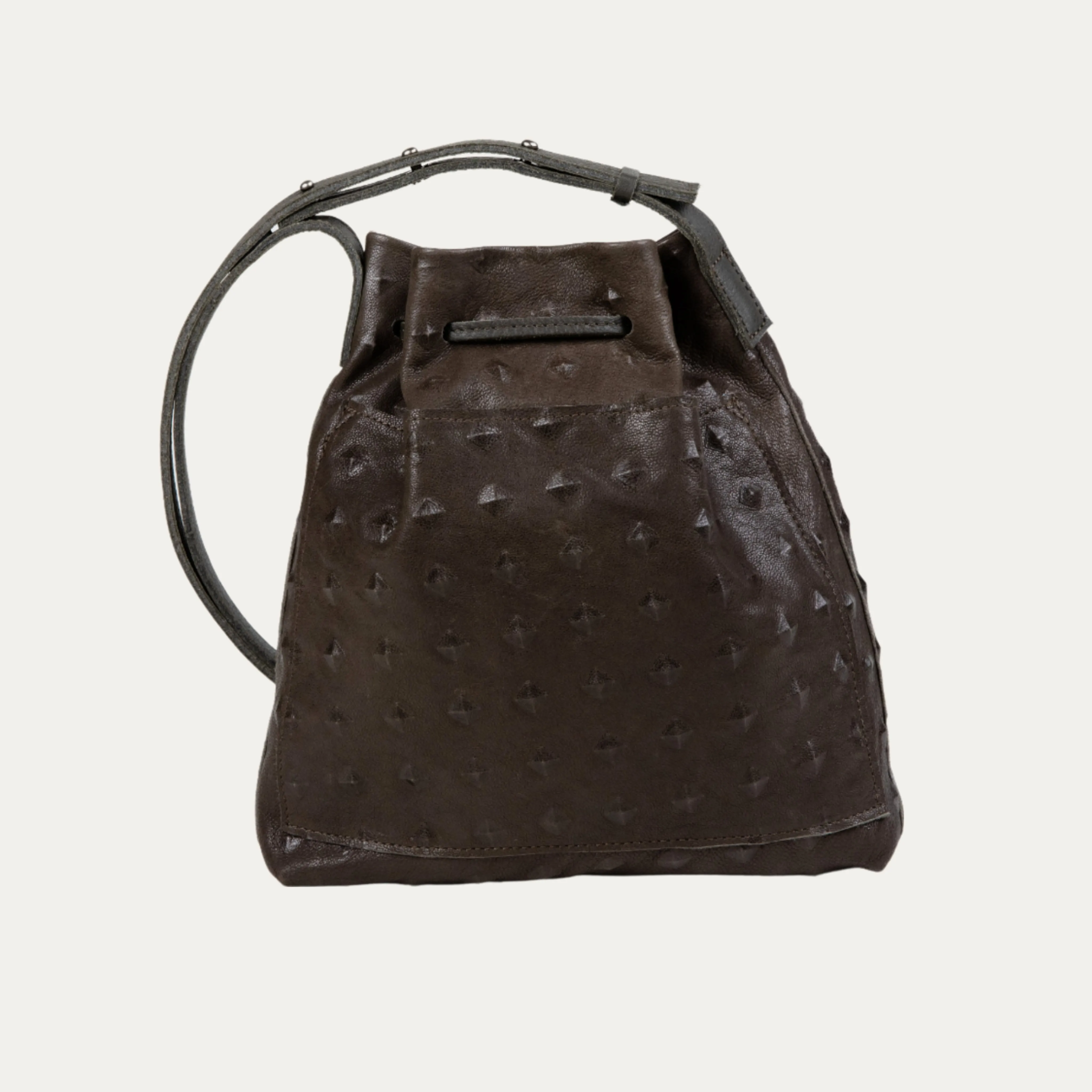 Mini Crossbody Tote | "The Cher" Army Green Embossed Leather   Silver Hardware