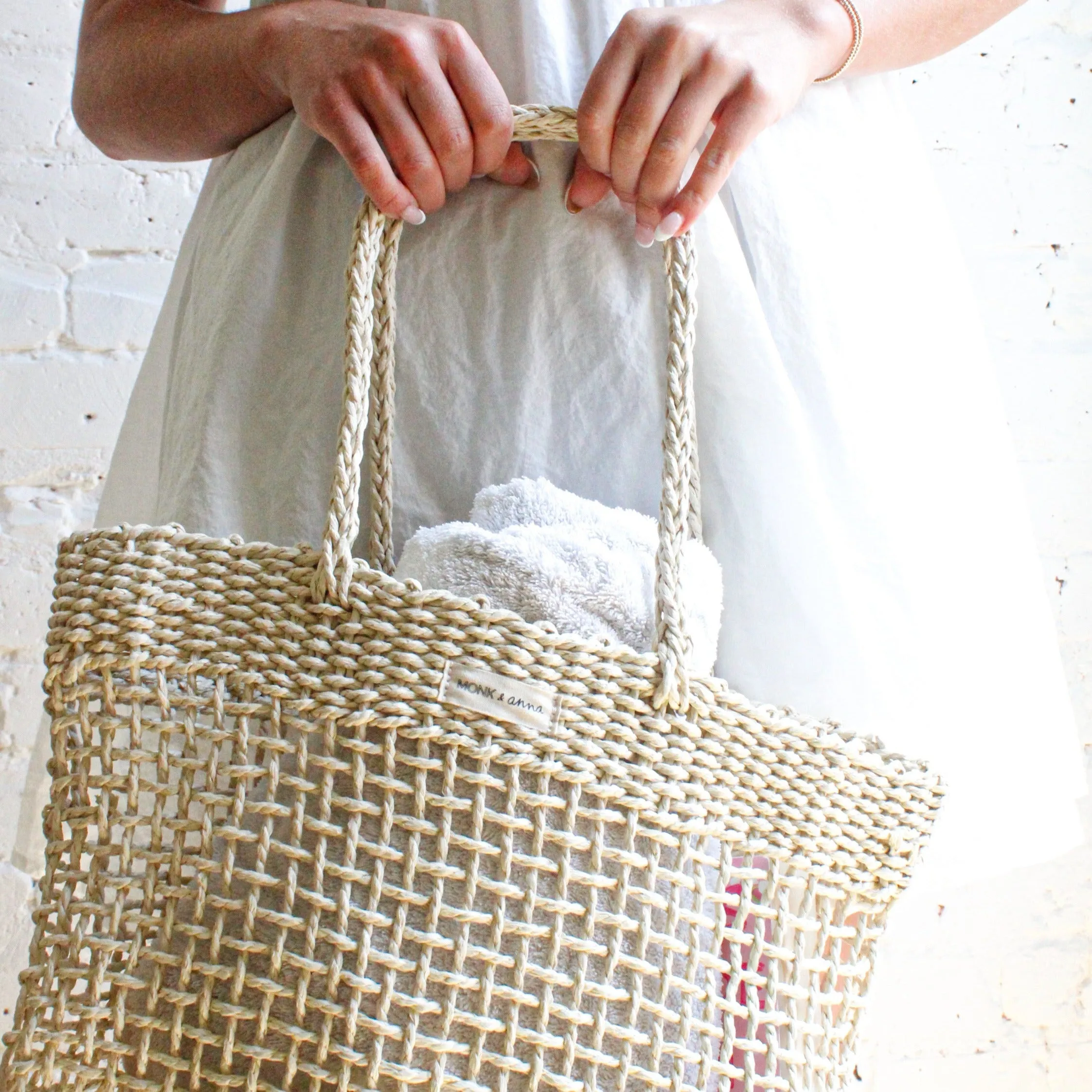 Monk   Anna Akeru Woven Straw Bag