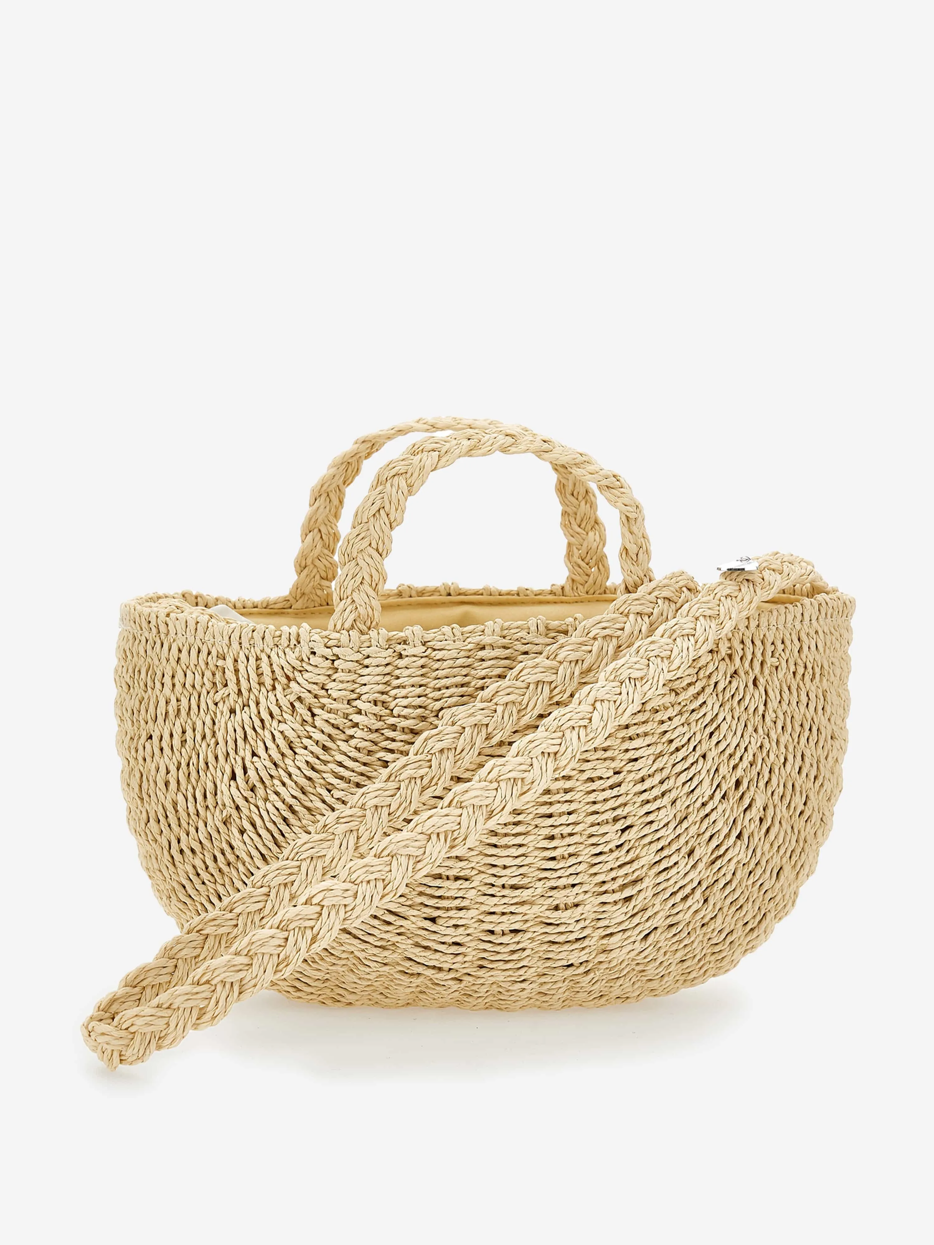 Monnalisa Girls Straw Star Beach Bag in Beige (32cm)