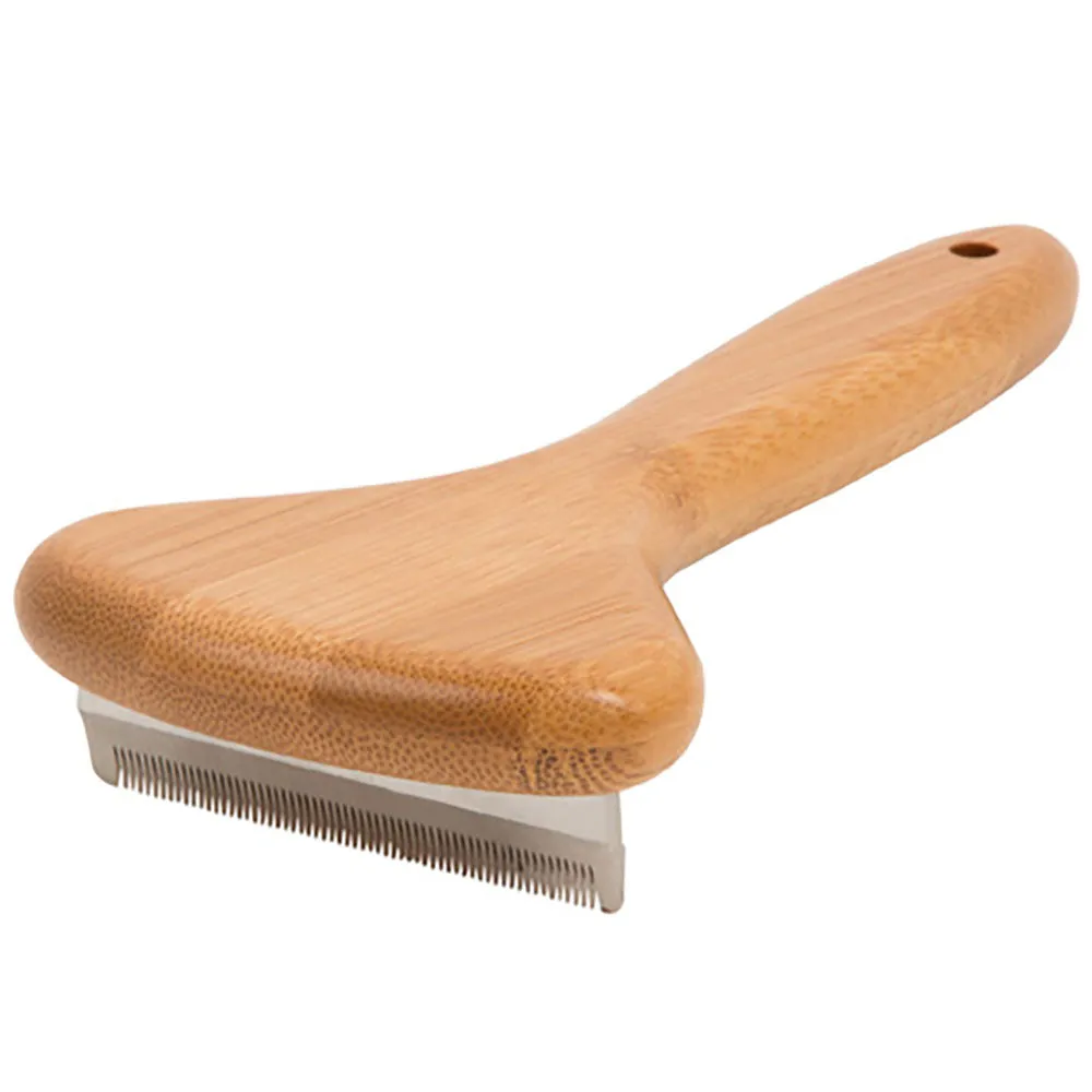 Natural Bamboo Deshedding Tool Cats & Dogs