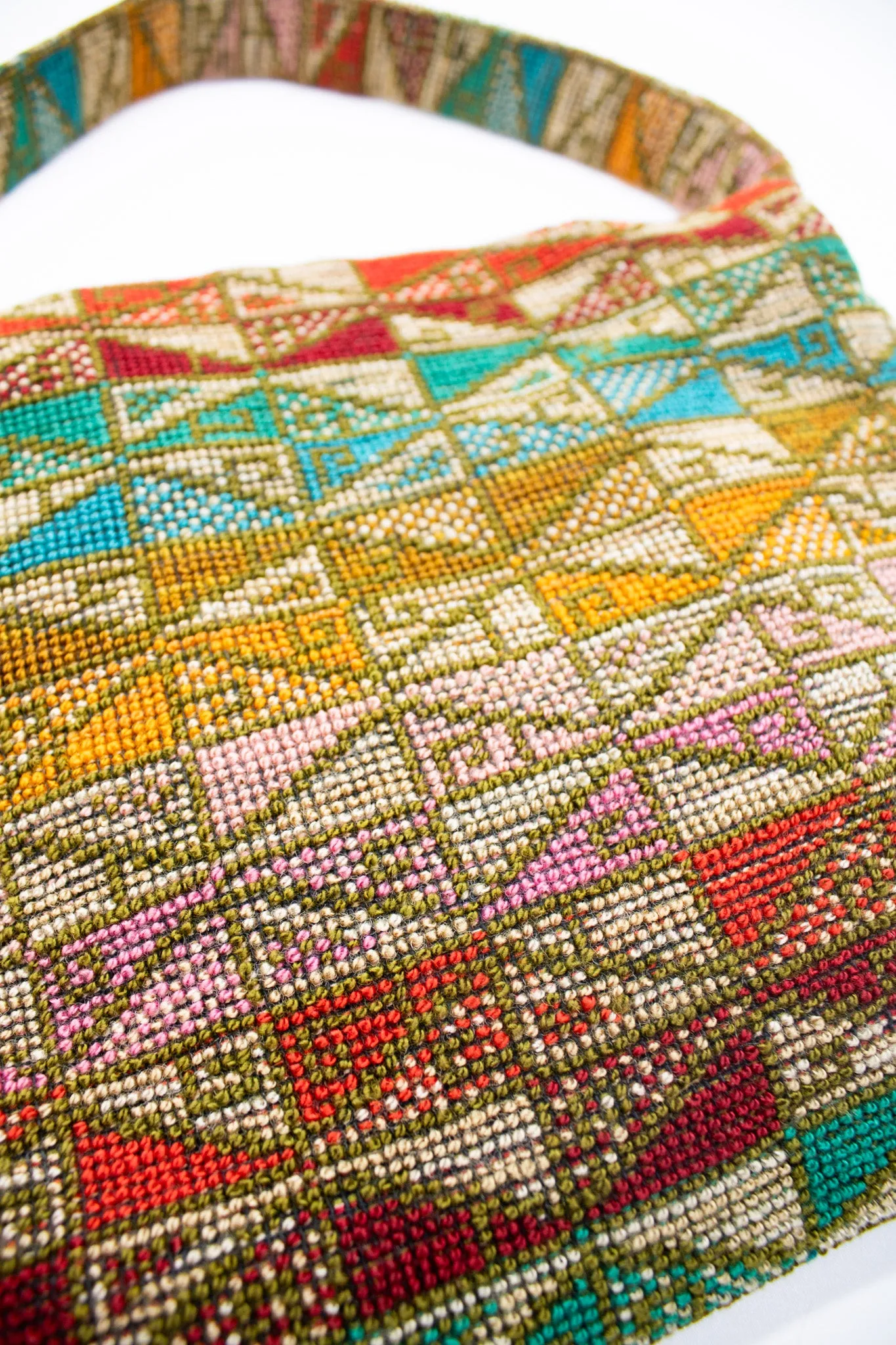 Needlepoint Shoulder Purse  1970s